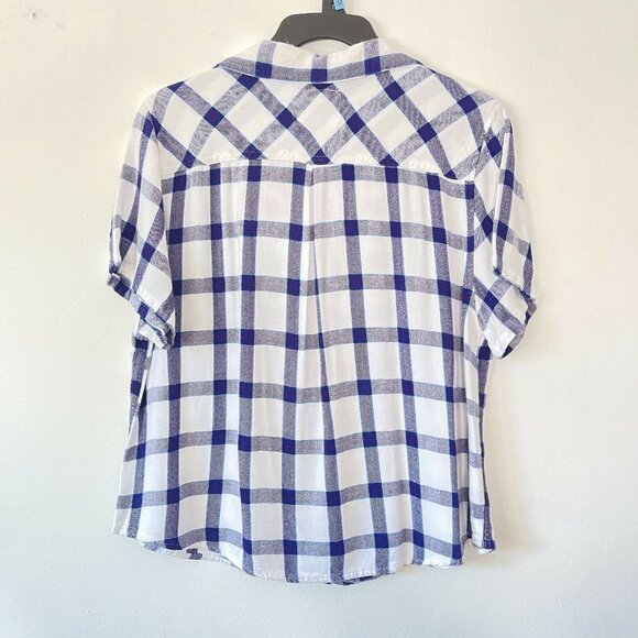 Rails M Plaid Short Sleeve Crop Button Down Shirt - Picture 3 of 7